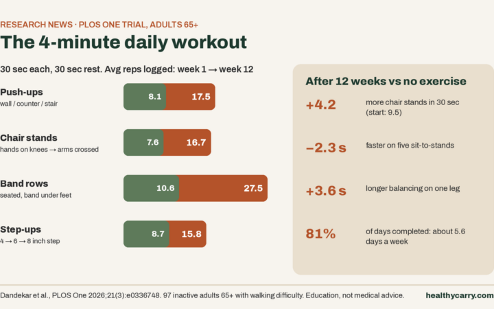 The 4-Minute Workout for Seniors: 60 Seconds of Leg Work, +4 Chair Stands in 12 Weeks