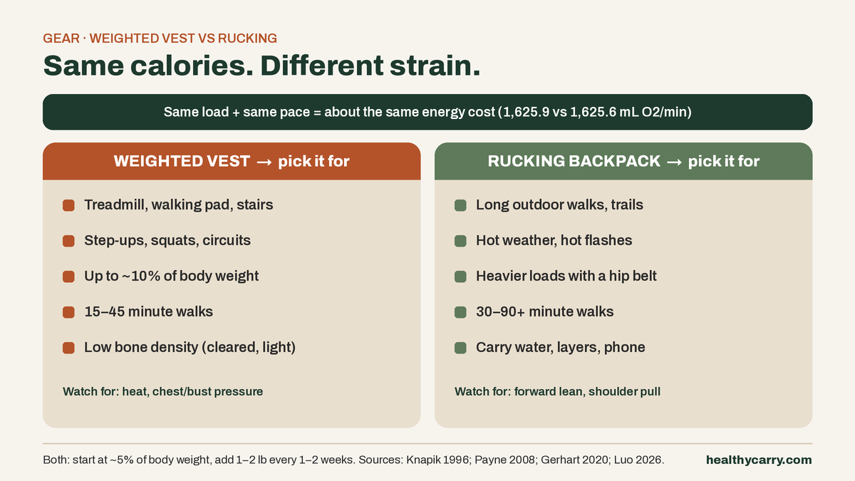 Weighted Vest vs Rucking: Same Calories, Different Strain (How to Choose)